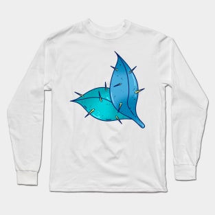 blue thorny leaves Long Sleeve T-Shirt